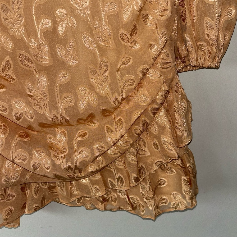 Graduation Dress Gold Floral Mini Dress Size 8 New with Tags - Picture 6 of 11